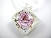BRCbeads Lampwork Glass Crystal Flower Square Shape 5 Assorted Colors (Peridot/Aquamarine/Sapphire/Vintage Rose/Pink) Murano Floral Glass Handcraft Pendant 5pcs per Bag for Necklace Making