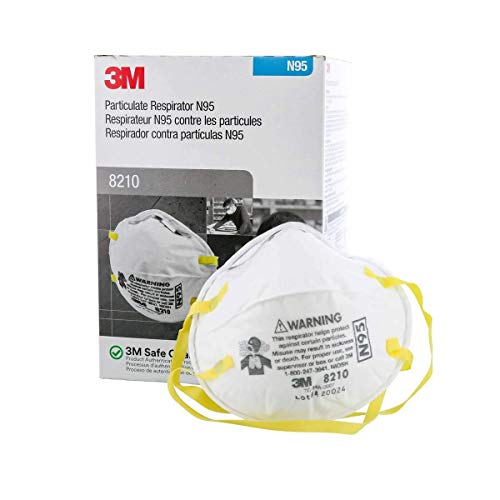 3M 8210 Microfibre & Foam N95 Mask (White, Without Valve, Pack of 20) for Unisex