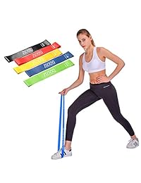 ZSOOQ - Juego de 5 bandas de resistencia para entrenamiento de yoga y pilates con bolsa de transporte, manual de entrenamiento...