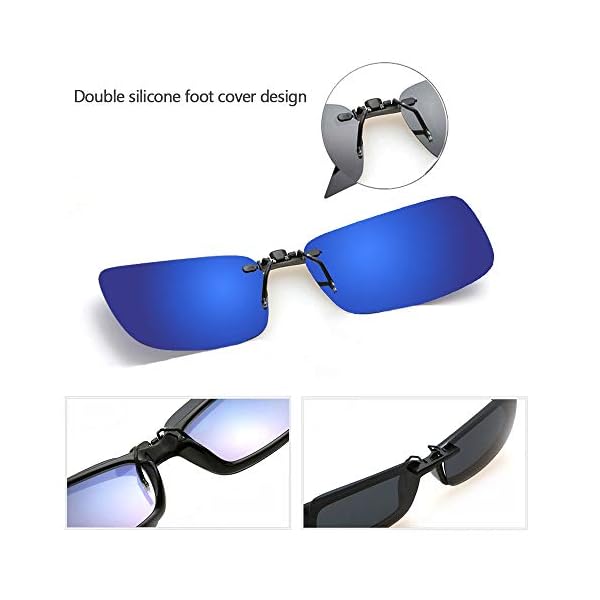 🥇BOZEVON Clip su Occhiali da Sole Polarizzata per Uomo Donna -  Anti-riflesso UV400 Occhiali da Sole Stile clip per… | Discount Pesca