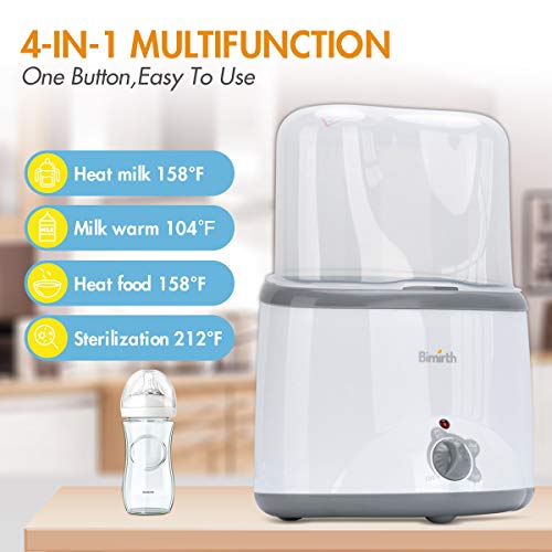 Baby Bottle Warmer, Bottle Sterilizer&Food Heater&Smart Thermostat/Songway 4 in 1 Multifunctional Milk Warmer/Evenly Warm Breast Milk or Formula/Double Bottle Design Fits for Most Baby Bottles