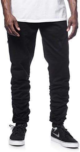 American Stitch Men's Drawstring Side-Zip Bungy Jogger Pants (X-Large, Black)