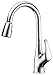 Purelux Tulip Kitchen Faucet Single Handle Contemporary Design High Arc Pull Down fit for 1 or 3 Hole Installation, 3 Spray Pull Out Chrome Finish Kitchen Sink Faucets
