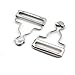 PZRT 4pcs 38mm Silver Suspenders Adjustable Buckle Metal Ribbon Slip Buckle Fasteners Clip for Garment Overalls Backpack DIY Accessories