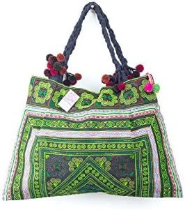 changnoiUnique Hmong Tribes Embroidered Tote Bag Large Size, Handmade Beach Bag