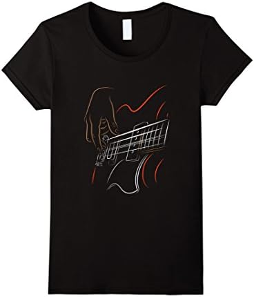 Women's Active Bass Guitar Rock Music T-shirt Graphic Guitar Player XL Black