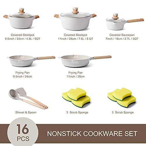 Pots and Pans Set Nonstick Cookware Sets, Granite Nonstick Pots and