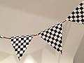 Race Car Cake Banner, Black and White Check