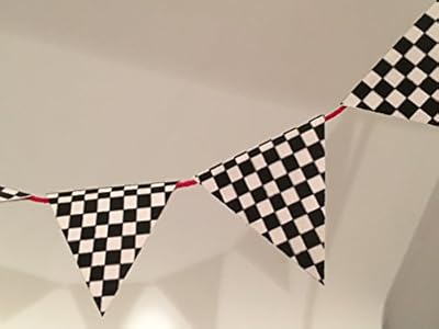 Race Car Cake Banner, Black and White Check