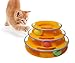 PURRFECT FELINE Titan's Tower, 3 Tier Cat Tower for Indoor Cats, Orange - Multi-Stage Interactive Cat Toy Ball Track with Anti-Slip Grips - Cat Tree Tower, Suitable for One or More Cats
