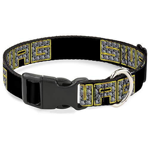 Buckle-Down Cat Collar Breakaway Swag Black Bling 9 to 15 Inches 0.5 Inch Wide