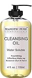 MAJESTIC PURE Face Cleansing Oil - Nourishing, Deep Facial Cleanser - Eye and Face Makeup Remover - Promotes Natural Skin Care Cleaning - 4 fl oz