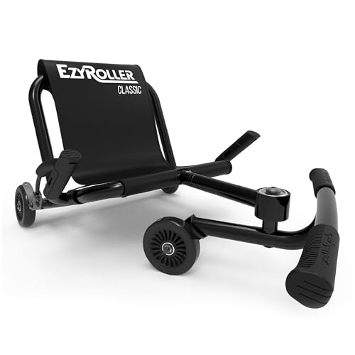 EzyRoller Classic Ride On Toy for Kids, Ages 3-12, Up to 154 lbs - Black
