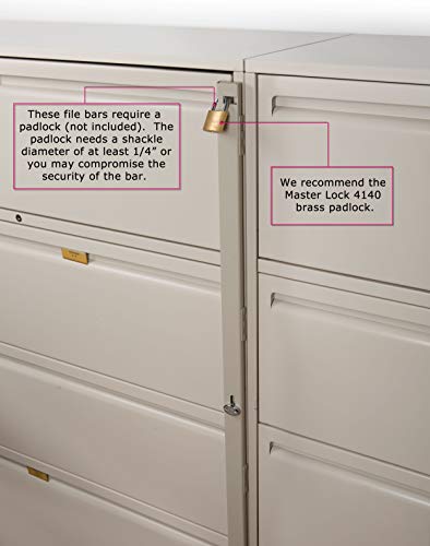 File Cabinet Locking Bar With Drill Bit Beige 46 Long For