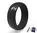 Arua Elegant Glossy Silicone Wedding Ring (Band) for Women. Thin, Comfortable, Durable. Gift Bag and Silicone Keychain Included - 6mm Wide. 1.75mm Thick - Black, Pink, Teal