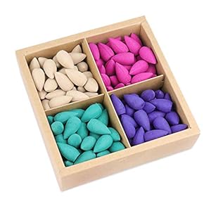 Suntapower 200pcs Backflow Incense Cones 100% Natural Scents Waterfall Incense Lavender Rose Sandalwood Green Tea for Backflow Incense Burner Meditation Yoga Gift