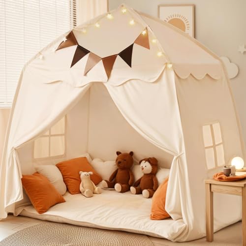 Little Dove Extra Large Kids Play Tent with Flags & Star Lights,
