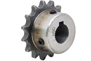 MF-TRANX #35 Chain Drive Sprocket Wheel 14 Teeth 06B14T - 15mm Bore with Keyway 3/8" Pitch For #35H Roller Chain with Set Screws (bore with keyway: 15/5x2.3mm)