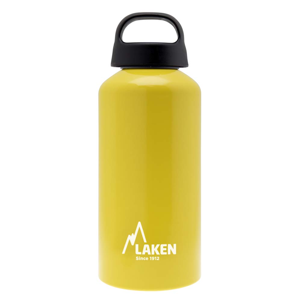 Laken Unisex - Adult Aluminium Yellow, BPA Aluminium Drinking Bottle Classic 0.6 Litre, PBA
