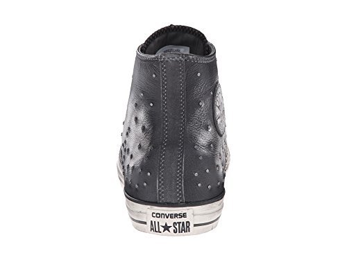 Converse by John Varvatos Distressed Studded Leather Hi Sneaker Silver (8.5 D(M) US Men)
