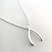 Dainty Silver Wishbone Necklace Premium Quality Wishbone Jewelry Necklace With Brilliant Finish, 3/4