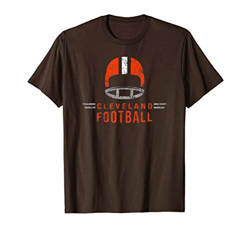 Cleveland Ohio Football Vintage Dawg Helmet Retro T-Shirt