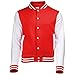 AWDis Hoods Varsity Letterman jacket Fire Red / White S
