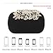 Fawziya Flower Purse With Rhinestones Velvet Clutch Evening Bags-Black