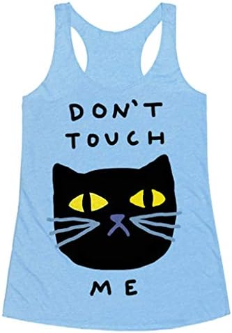 GIANTHONG Plus Size Camisole Womens Cute Round Neck Backless Cat Letter Print Camisole Stretch Casual Tank Tops