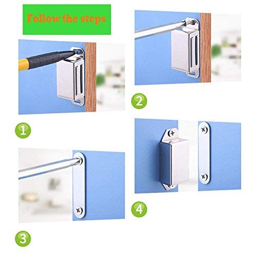 Cabinet Door Catch with Strong Magnetic, Bronze (Pack of 6)
