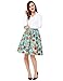 60s Vintage Floral Skirt with Pleats Knee Length Size S CL6294-6