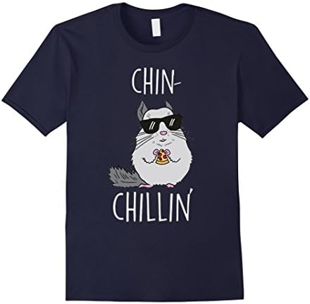 Mens Chincillin' Shirt Funny Chinchilla Tshirt Large Navy