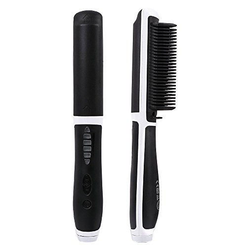 Brosse lisseur cheveux, Willdo Défriser les Cheveux Anti Scald Anti Statique Fer à lisser avec Technologie Ionique (Blanc)