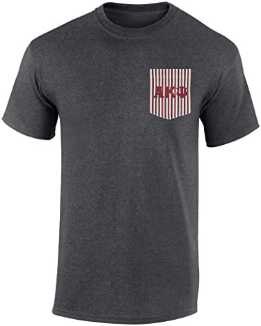 Alpha Kappa Psi American Flag Theme Pocket T Shirt With Twill Letters By California Black Plate Dk Hther XL