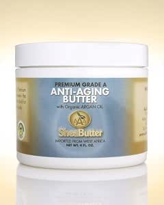 Natural Anti-Aging Butter Unrefined Certified Grade A Shea Butter And Organic Unrefined Argan Oil Blend 4 Oz. By Aaa Shea Butter (885626272600)