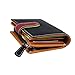 Ladies Luxury Soft Black (Multi Colored Inside) Hand Double-Stitched Real Nappa Leather RFID blocking Small Multi Fall Purse Large Multi Credit Card Wallet with Zip Up Coin Compartment