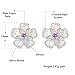 CiNily Rhodium Plated Green Fire Opal Emerald Women Jewelry Gemstone Stud Earrings 1 1/8