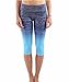 Evera Womens Ombre Yoga Athletic Workout Exercise Capris Leggings