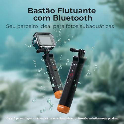 Bastão Flutuante Bluetooth com Controle Remoto Subaquático, Impermeável 15m, Carregamento Magnético, Compatível GoPro Hero 13/12/11/10/9/8, Punho Antiderrapante com Pulseira Anti-perda
