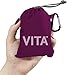 ChicoBag VITA Reusable Shopping Bag with Attached Pouch and Carabiner Clip, Compact, Designer Shoulder Tote, Boysenberry