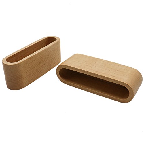 HUELE 2 Pack Wood Business Card Display Holder Wood Card Case for Desk Desktop Business Card Stand for Office Name Card Holder Display Stand for Desk