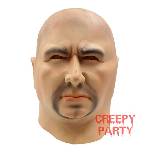 CreepyParty Deluxe Novelty Halloween Costume Party Latex Human Head Mask Strong Man