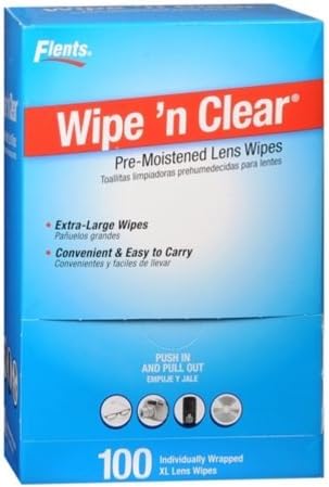 Flents Wipe N Clear Pre-Moistened Lens Cleansing Tissues - 100 Ea