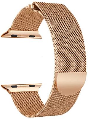 iTerk Compatible Stainless Steel Band for Apple Watch Mesh Milanese Loop Strap Bracelet for iWatch Series 4 Series 1 2 Series 3 with Magnetic Closure Clasp 38mm 40mm 42mm 44mm