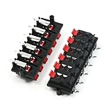 uxcell 2PCS Double Row Red Black 12 Pin 12 Position Push in Jack Speaker Terminals