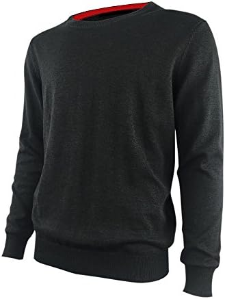 CICI RAN Mens Long Sleeve Crew Neck Pullover Sweater Jumper Black M