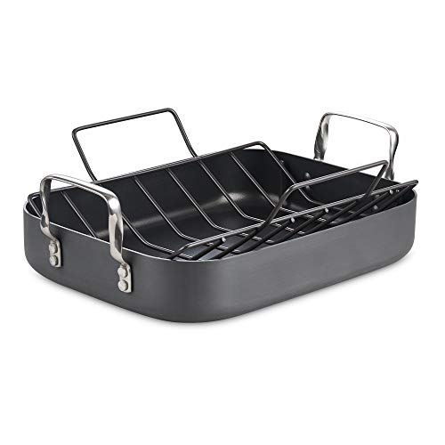 Cooks Standard Turkey Roasting Pan with Rack, Hard Anodized Nonstick 16