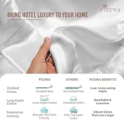 Pizuna Cotton King Sheets Set White, 400 Thread