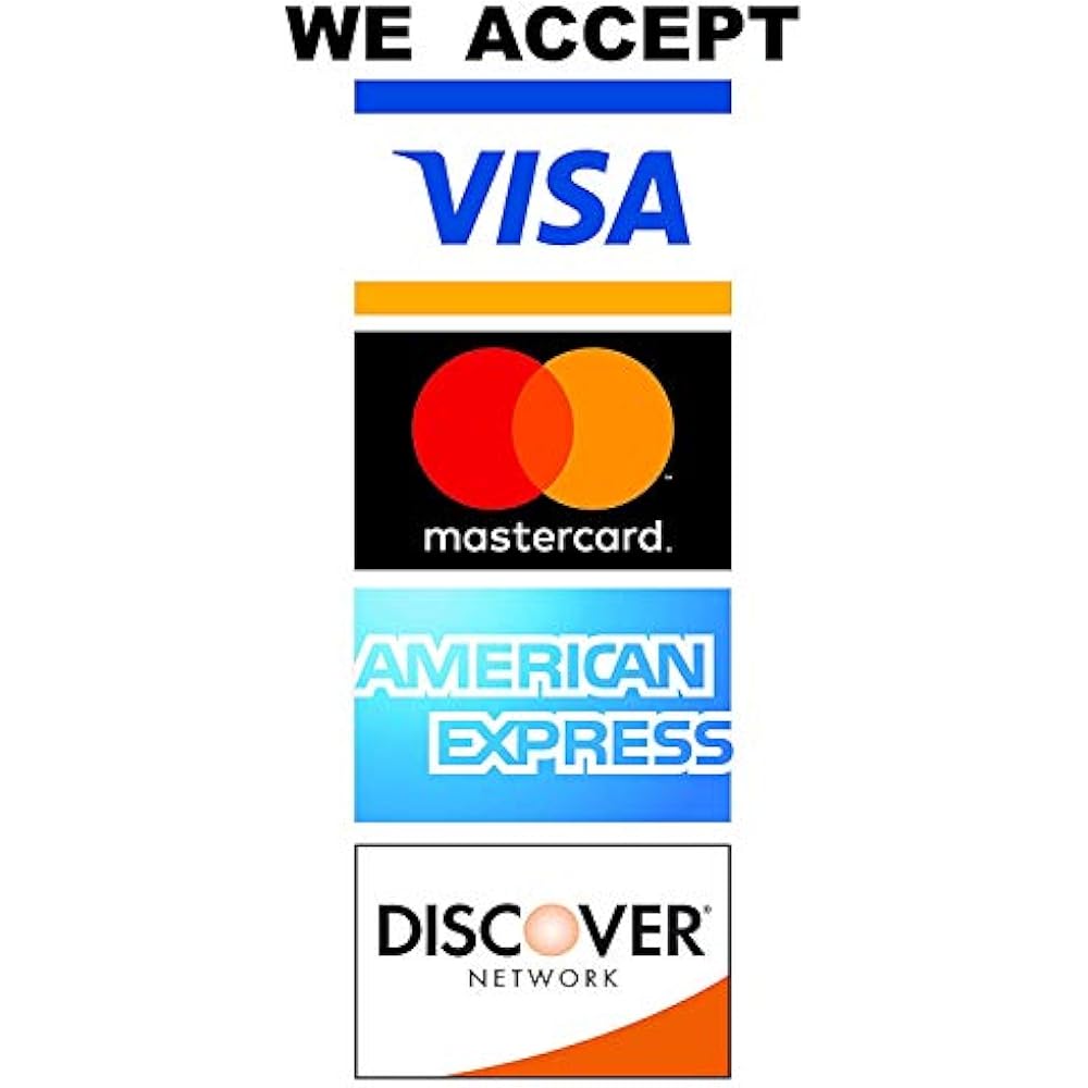 We Accept Credit Card Waterproof Vinyl Stickers With UV Coating 2