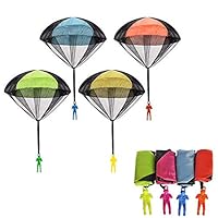 ZJQY Fun Cool New Gifts for 3-12 Year Old Boys, Outdoor Toys for 3-12 Year Old Boys Girls Parachute Toy, No Battery Nor Assembly Required (4 Pieces Set)